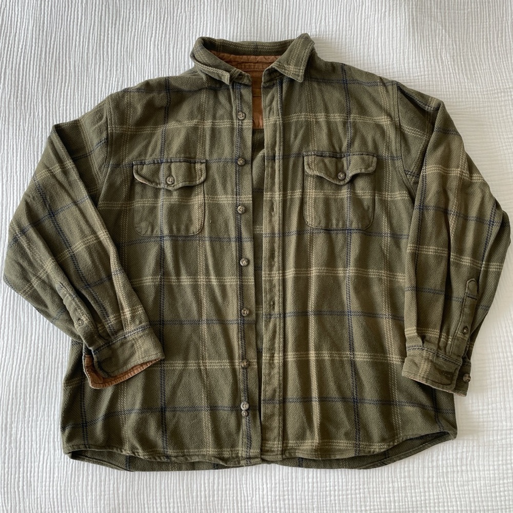 Green/Brown Plaid Flannel